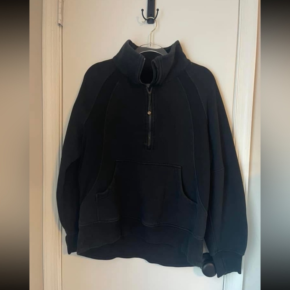 Lululemon M/L Scuba Oversized Funnel Neck Half Zip Long Black